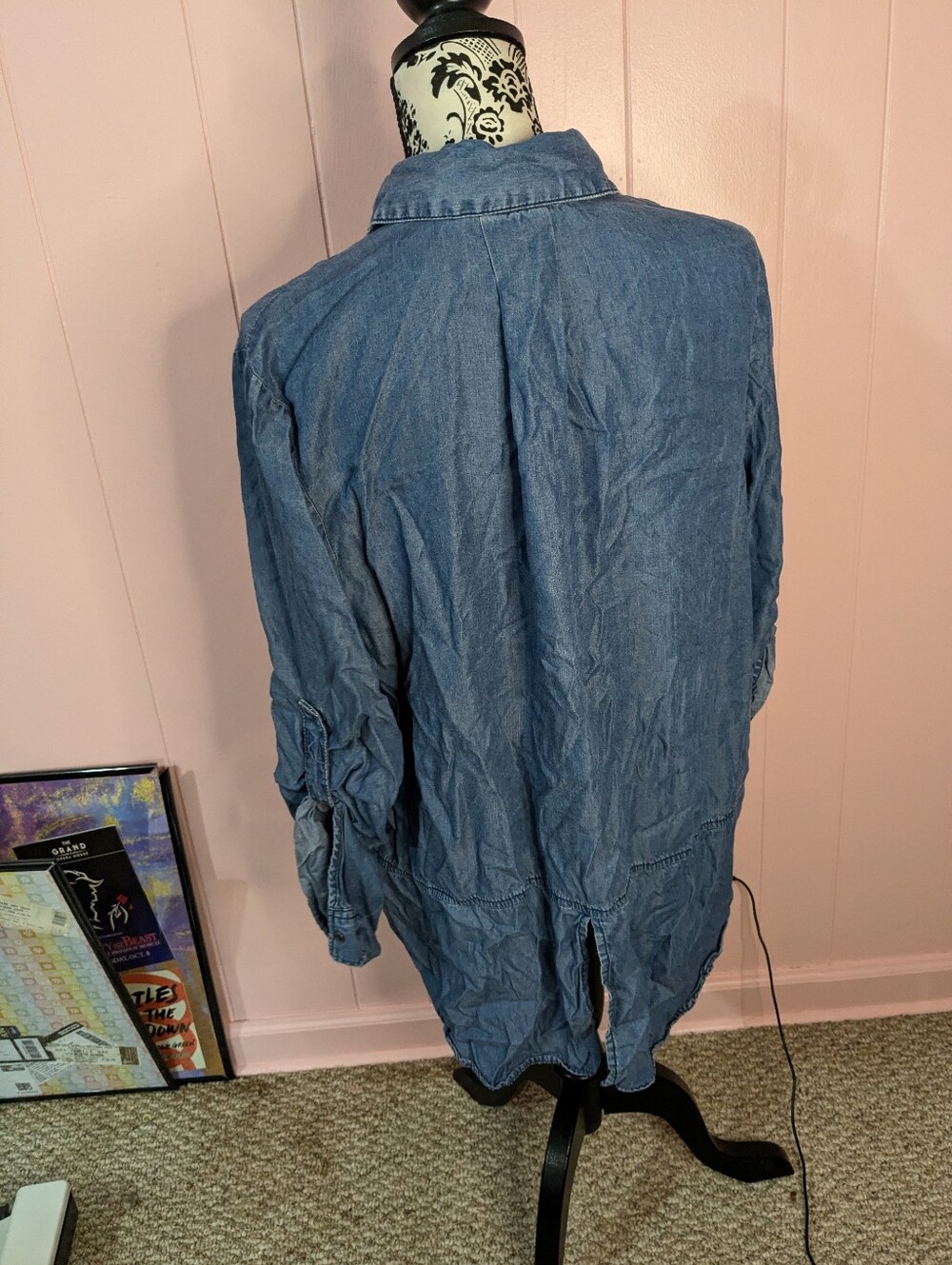 blue button up - Picture 3 of 5